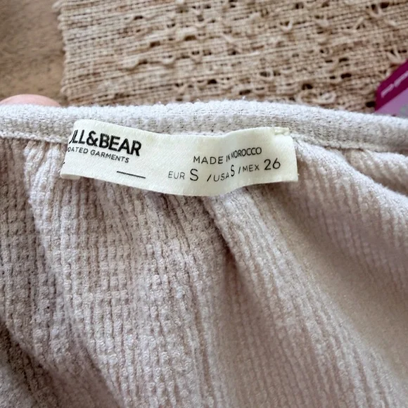 Pull & Bear Boho Tie-Neck Tiered Midi Dress in Soft Ivory Small - Picture 6 of 8